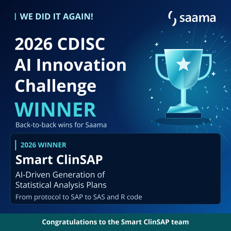 Saama’s Smart ClinSAP Wins the 2026 CDISC AI Innovation Challenge