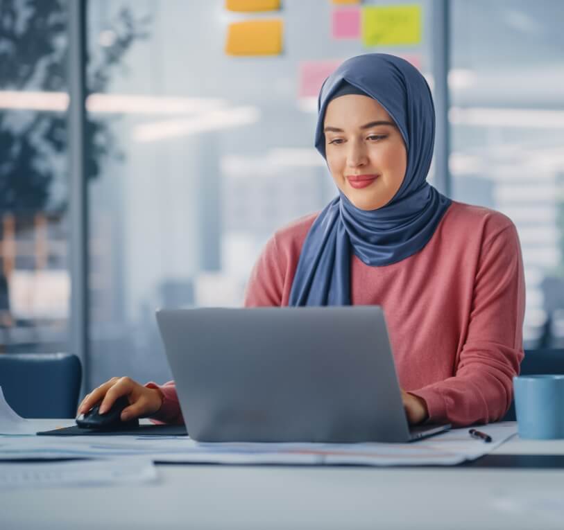 Woman on computer